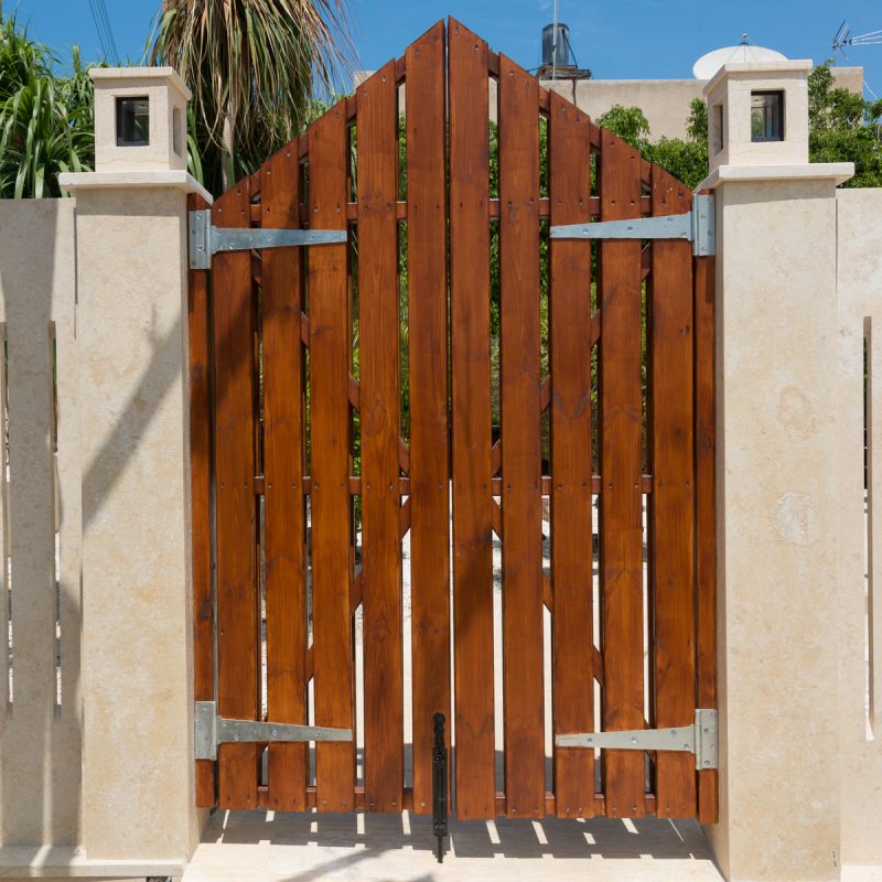 Marina Villa gates with ramp to garden