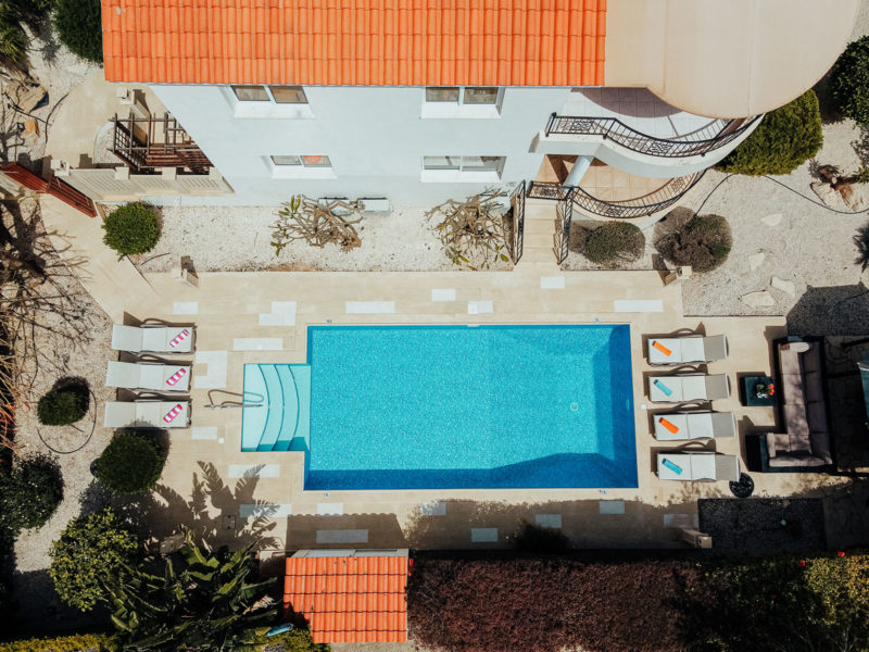 Aerial View Marina villa pool